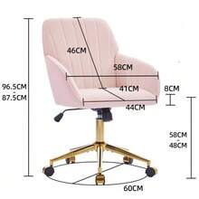 Height-Adjustable Swivel Office Chair For Home And Bedroom, Ergonomic Swivel Chair With Backrest, Suitable For Long Periods Of Sitting. - 粉色 - 查看 3