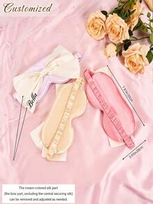Customized Satin Bow Sleeping Eye Mask, Colorful Eye Mask For SPA, Party, Bridesmaid, Bachelorette Party - Multicolor - View 3