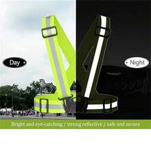 1 Áo phản quang an toàn, độ hiển thị cao, dây đeo điều chỉnh được, thích hợp cho chạy bộ ban đêm, leo núi, chạy bộ, dắt chó đi dạo. - Nhiều màu - Xem 5