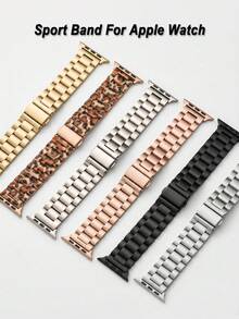 1 pieza Brazalete de acero inoxidable sólido y de moda compatible con Apple Watch de 38mm, 40mm, 41mm, 42mm, 44mm, 45mm, 46mm, 49mm, correa elegante apta para Apple Watch Series Ultra 3/2/1 11 10 9 8 7 SE3 6 5 4 3 2 1, brazalete de reloj inteligente de moda para Apple Watch - 38/40/41/42 mm (S10/11) - Ver 3