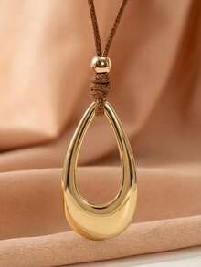 1 chiếc mặt dây chuyền hình giọt nước kiểu dáng tối giản cổ điển, hình chữ U, dây chuyền xương đòn cá nhân hóa - Nhiều màu - Xem 5