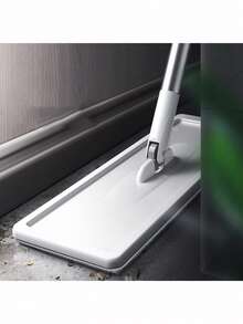 一套平板拖把桶套装，包含2个超细纤维拖把垫，易拧干，干湿两用，适用于清洁复合地板、实木地板、瓷砖地板，白色 - 灰色一套 - 查看 7