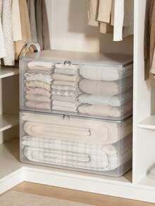 Clear EVA Storage Bags For Clothes, Foldable Closet Organizers With Handles, Large Capacity Storage Containers For Blankets, Bedding, Towels, Bedroom Organization,Waterproof Closet Organizer Bins For Clothing, Space Saving Storage Containers For Bedroom, Dorm, Wardrobe - View 11