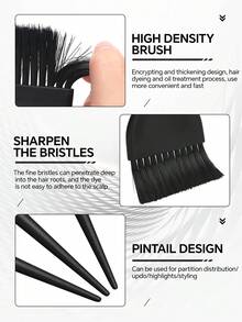 1/3/6pcs Colored Dyeing Board Brush Set (6 Pieces), Suitable For Balayage, Gradient Color, Highlights, Airtouch, Suitable For Salon Professionals And Home Users, Professional Hair Dyeing Tools - Multicolor - View 9