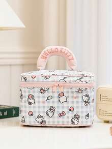 SANRIO （正版授权）三丽鸥系列Hello Kitty全印花化妆包，可爱柔软手提包，适合收纳化妆品 - 查看 12