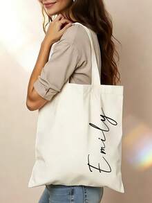 Bolsa de lona personalizada con nombre - Perfecta para damas de honor, cumpleaños y ocasiones especiales - Regalo de firma personalizado, regalos para damas de honor - Multicolor - Ver 2