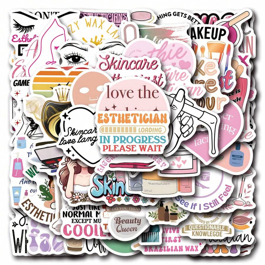 61 Miếng Dán Chuyên Viên Thẩm Mỹ Chất Lượng Cao Và Đẹp Mắt Dùng Cho Sổ Lưu Niệm, Nhật Ký, Máy Tính Xách, Cản Xe, Ván Trượt, Bình Nước, Máy Tính, Điện Thoại, Mũ Bảo Hiểm, Xe Ô Tô Và Decal - Phong cách ngẫu nhiên - Xem 1