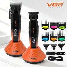 VGR Professional Electric Hair Clipper, High Power Wireless Digital Display Hair Trimmer With Charging Base, Adjustable Speed, Barber & Salon Use, USB Rechargeable V-889 - Multicolor - View 1