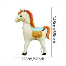 1pc 58-Inch Standing Horse Shaped Balloon, Racing Party Decoration, Party Activity Gift Prop, Indoor Outdoor Decor - Noble Horse - View 10