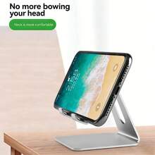 Aluminum Alloy Phone Stand, Sturdy And Durable, Universal Slouchy Bracket For Desk, Suitable For Phones And Tablets, Multi-Angle Adjustable, Anti-Slip Design, Practical For Office, Study, Watching Shows And Live Streaming - Pink - View 5