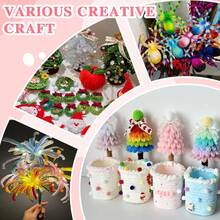 322件套毛根手工套装，附带视频教程，包含300根三色毛根、20根花茎铁丝、1卷花艺胶带和1条丝带，一套完整的DIY手工艺术套装，可用于制作手工礼物，是母亲节、情人节、生日、节日礼物以及成人创意DIY手工项目的理想之选。 - 322pcs三色扭扭棒套餐 - 查看 10