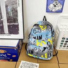 New Nylon Backpack, Large Capacity, Dual Shoulder Straps, Fashion Casual Graffiti Backpack - Multicolor - View 4
