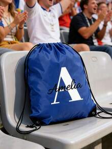 1/3/5 peças Saco de Presente com Cordão Personalizado com Inicial e Nome, Saco de Presente de Náilon Impermeável Personalizado, Bolsa com Cordão Reutilizável de Alta Qualidade com Cantos Reforçados, Múltiplas Cores Disponíveis, Perfeito para Páscoa, Dia das Mães, Dia dos Pais, Temporada de Formatura, Aniversário, Casamento, Chá de Panela, Ideal para Embrulho de Presente, Lembrancinhas de Festa, Embalagem de Presente e Sacolas de Presente para Feriados - Multicolorido - Visão 8