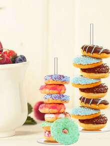 2 Stück Acryl Donut Präsentationsständer, Hochzeit Geburtstag Feiertag Kuchen Geschäft Präsentationsständer, Party Kleine Geschenk Präsentationsständer, Brot Themen Party Raum Heim Dekoration - Mehrfarbig - Übersicht 7