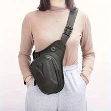 Hard-Shell, Durable Oxford Cloth, Scratch-Resistant, Drop-Resistant, Waterproof, And Stain-Resistant; Sleek Black Functional Design; Metal Buckles; And Stylish; Headphone Jack Design; Multiple Storage Compartments; A Must-Have For Cyclists. - Multicolor - View 9