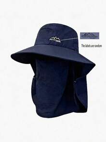 1pc Men's Breathable Mesh Bucket Hat, Summer Sun Protection Fishing Cap, Versatile Lightweight Outdoor Hiking Hat With Neck Cover - A - View 16