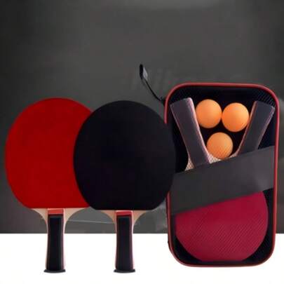 2-Player Professional Table Tennis Racket Set, Includes 2 Rackets, 3 Balls, And A Carrying Case. High-Elasticity And Convenient For Professional Matches, Training, And Daily Practice. Suitable For Indoor/Outdoor Use, Ideal Gift For Table Tennis Enthusiasts.