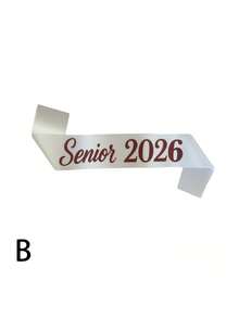 1 pièce Écharpe de cérémonie de remise des diplômes, ruban satin doré, écharpe 2026, écharpe exclusive pour cérémonie de remise des diplômes du lycée/université, accessoire photo pour fête de remise des diplômes, décoration de graduation pour étudiant, accessoire pour événement commémoratif du campus et fête de vacances - Plusieurs styles - Voir 6