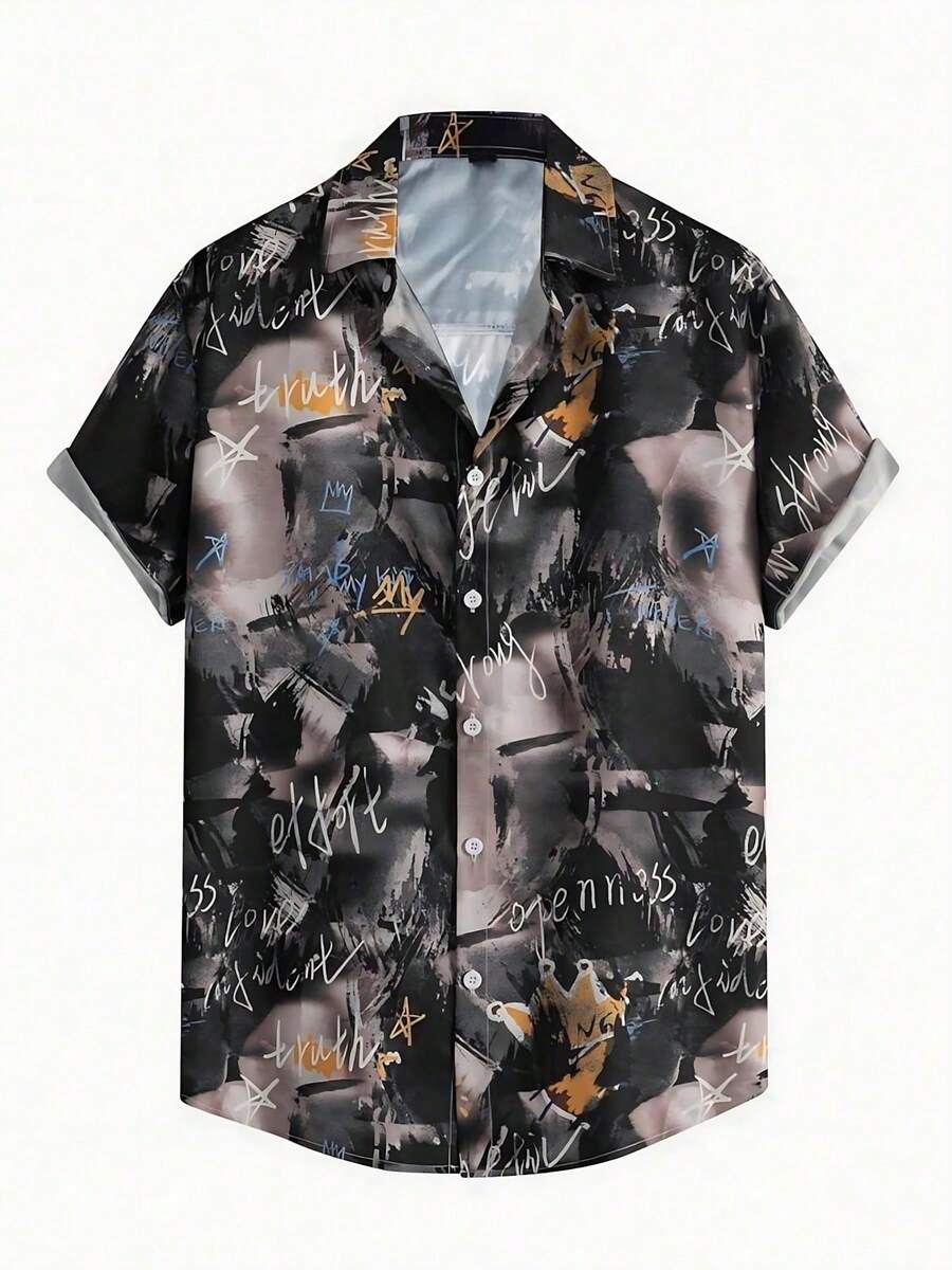 Summer Hawaiian Floral Short Sleeve Polo For Men - A508D-AL23657 - 查看 1