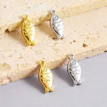 2 mặt dây chuyền hình động vật cổ điển, mặt dây chuyền hình cá giọt dầu bằng thép không gỉ 304, mặt dây chuyền kim loại quyến rũ để làm trang sức, hình xương cá, cá vàng, đuôi cá chép, phụ kiện tự làm vòng cổ, vòng tay, bông tai, chống thấm nước, chống phai màu, phù hợp cho cả nam và nữ, chủ đề biển, bãi biển, mùa hè. - Hình học - Xem 3