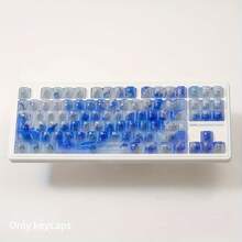 122 teclas con forma de onda, teclas semitraslúcidas de ABS de doble inyección con interruptores Cherry MX, teclado mecánico con diseño ergonómico, duradero, que mejora la comodidad y la estética - Ver 9