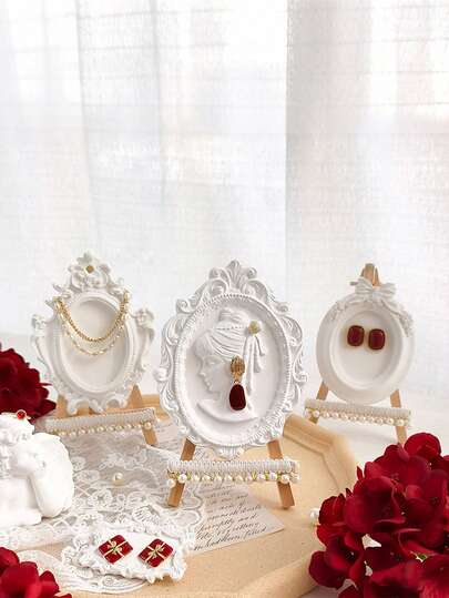 Photo Frame Earrings, Photography Decoration Jewelry Props, Suitable For Living Room, Bedroom, Wedding, Party, Christmas, Halloween, Easter, Thanksgiving, Festival, Perfect Birthday, Housewarming Gifts, Elegant Design , Room Decor