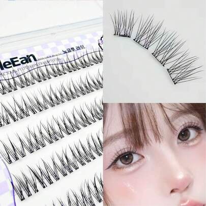 66 cụm mi giả tự dính cao cấp, đóng hộp tinh tế, không cần keo, mi giả cong chữ C tự nhiên, mi giả dán sẵn, mi giả tự dính.