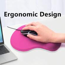 Alfombrilla de ratón ergonómica con reposamuñecas - Espuma de memoria suave, base de silicona antideslizante, cómoda para trabajar mucho tiempo en la computadora, accesorio de escritorio - Multicolor - Ver 7