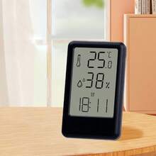 1 件桌面温湿度闹钟，现代简约壁挂式温度计湿度计，12/24 小时时间显示，带大屏幕显示 - 彩色 - 查看 9