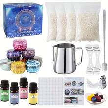 Kit de herramientas para hacer velas DIY, conjunto de regalo para mezclar y hacer velas aromáticas hechas a mano con herramientas y materiales - tarro de constelación - Ver 9