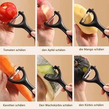 2pcs Stainless Steel Peeler, Multi-Function Kitchen Peeler Suitable For Potatoes, Fruits And Vegetables Like Oranges, Apples And Kiwis - Multicolor - View 6