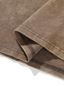 Men's Casual Comfortable Fashion T-Shirt, Street Style Y2K Cotton - Coffee Brown - View 6