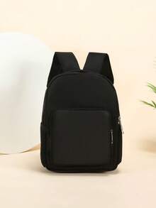 This New Backpack Is Made Of Nylon Material, With A Simple And Casual Design, Featuring A Zipper And Adjustable Shoulder Straps. It Is Very Suitable For Shopping And Travel, And Can Easily Accommodate Daily Necessities. This Backpack Comes In A Variety Of Styles, Suitable For Different Styles And Occasions, With Strong Adaptability In Appearance. - Black - View 2