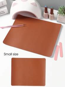 FULL BEAUTY Thảm lót bàn làm móng màu nâu, mềm mại, chống trượt, có thể gập lại, dùng để kê tay khi làm móng, chống thấm nước, chống trầy xước, dễ lau chùi, thảm lót bàn làm việc văn phòng bằng da PU, thảm lót bàn studio di động. - Nhiều màu - Xem 6