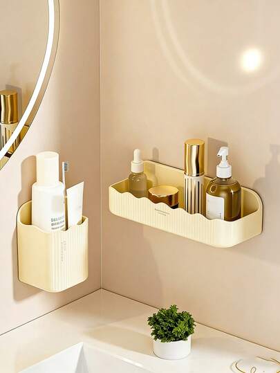 1 chiếc kệ đựng đồ đa năng gắn tường phòng tắm, hộp đựng đồ chất lượng cao gắn phía trước tủ gương để đựng kem đánh răng, bàn chải đánh răng, mỹ phẩm, phụ kiện phòng tắm, giúp tiết kiệm không gian mặt bàn, đáy có lỗ thoát nước, chống ẩm, dễ lắp đặt và tháo gỡ, phù hợp với bề mặt gạch nhẵn, kim loại, tường đá, dùng để lưu trữ đồ dùng phòng tắm, phụ kiện phòng tắm, đồ gia dụng, quà tặng Ngày của Mẹ.