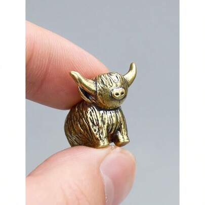 Tượng bò tót thu nhỏ bằng đồng thau cổ điển | Đồng thau nguyên khối, đồ trang trí thu nhỏ dùng để trang trí bàn trà và nhiều không gian khác, không cần điện, trang trí bàn làm việc tại nhà, văn phòng, quà tặng sinh nhật - Hoàn hảo cho người yêu thú cưng, trang trí văn phòng, trang trí phòng ngủ, trang trí đầu giường, quà tặng Ngày của Mẹ, quà tặng tựu trường.