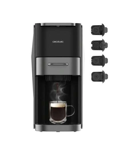 Cecotec Cafetière à Capsules Compacte FreeStyle Compact Dark Roast - 1200W, 20 Bars, Espresso Exceptionnel avec ForceAroma, Compatible Café Moulu, Dolce Gusto, Nespresso & Plus, Réservoir 700ml Amovible, Utilisation Facile Un Seul Toucher, Nettoyage Rapide, Design Élégant et Compact pour Amateurs de Café