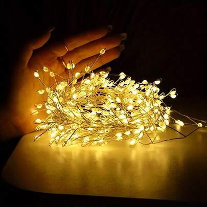 50/100/200 LED Copper Wire Fairy String Lights, Solar Powered, Suitable For Garden, Camping, Party, Christmas, Easter, Valentine's Day, Thanksgiving, New Year, Wedding And More Occasions Decoration, Meets Decoration Needs For 12 Major Holidays And More