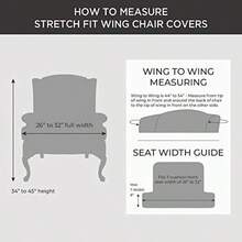 Surefit Cobertor Estirable para sillón diseño a Rayas Elástico Franjas 42" Tall 1 uds. por Paquete - Sillón orejero color crema - Ver 5