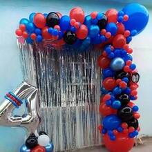 35pcs Matte Red, Black, Blue And Silver Metal Latex Balloons, Suitable For Superhero Theme, Spider Theme Birthday Party, Graduation Party Decoration - 18 YEARS - View 4