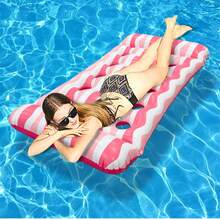 1pc Inflatable PVC Swimming Pool Floating Chair, Adult Wooden Raft Water Floating Lounger For Pool, Lake, Beach Party - Multicolor - View 12