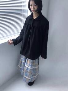 Women Skirts - Blue Grid - View 7