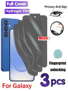 3 Stücke Anti-Spion Hydrogel flexible Bildschirmschutzfolie kompatibel mit Samsung Galaxy S26 S25 S24 S23 S22 S21 S20 S10 Plus Ultra S26+ S25+ S24+ S23+ S22+ S21+ S20+ Galaxy Note 10 20 Pro Ultra, Datenschutz, Vollflächenabdeckung, Antifingerabdruck, Ultra-klare Sicht, Glatte Oberfläche (kein gehärtetes Glas) - Schwarz - Übersicht 21
