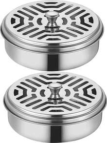 设计师款便携式铁艺蚊香盒 - 防火材质蚊香盒，创意铁艺香盒，带烟灰缸的蚊香托盘盒，蚊香炉盒 - 彩色 - 查看 3