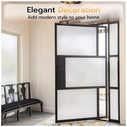 1 Roll Of Frosted Glass Stickers, The Principle Of Static Electricity Is Adsorbed On The Surface Of The Glass, Effectively Blocking The Line Of Sight, Protecting Indoor Privacy, Suitable For Modern, Nordic, Minimalist And Other Styles, Bathroom /, Toilet, Bedroom/Study Window, Kitchen, Bathroom, Office Glass Partition, Home Decoration, Room Decoration, Living Room Decoration