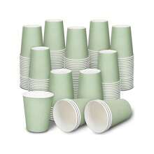 Bộ 3 cốc giấy màu xanh rêu 9oz, cốc dùng trong tiệc, cốc đựng đồ uống nóng/lạnh, cốc cà phê, cốc nước, cốc trà, thích hợp cho tiệc sinh nhật, đám cưới, Ngày của Mẹ. - Nhiều màu - Xem 6
