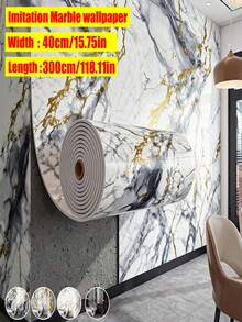 1 Rolle 118,1 Zoll/300cm Marmor Selbstklebende Tapete, geeignet für Küchenrückwand, Dusche, Badezimmer, Wohnzimmer und Bodenbelag - 40 x 300 cm (15,7 x 118 Zoll) - Übersicht 9