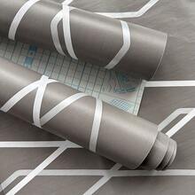 1 Rollo de papel tapiz autoadhesivo gris, estilo moderno Ins, papel tapiz removible de PVC para decoración del hogar, adecuado para sala de estar, dormitorio, baño, cocina, oficina, dormitorio, renovación de muebles - gris - Ver 6
