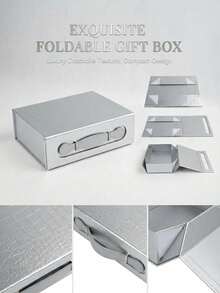 One-Piece Folding Gift Box, High-End And Exquisite Handle Folding Flip Box, One-Piece Molding, Convenient Hand-Held Gift Box, Magnetic Gift Packaging Box. - A - View 4