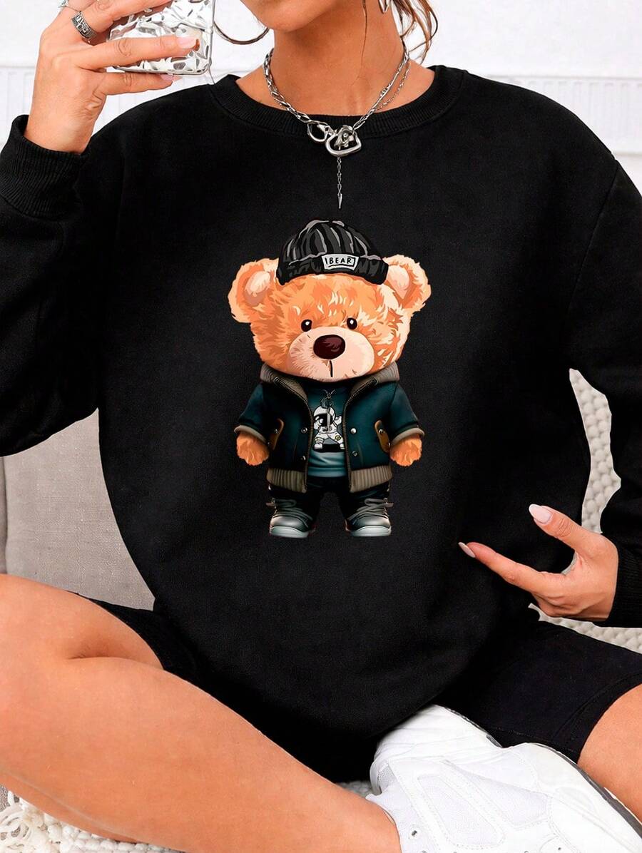Women Sweatshirts - 黑色 - 查看 1